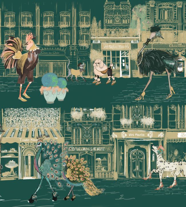 BMWL005-02C - Catwalk Wallpaper - Kingfisher - Brand McKenzie