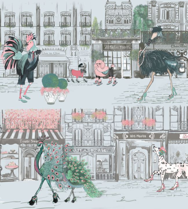 BMWL005-02D - Catwalk Wallpaper - Powder Blue - Brand McKenzie