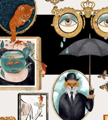 BMWL005-03A - Connecting Frames Wallpaper - Black & White - Brand McKenzie