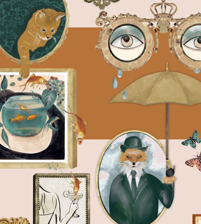 BMWL005-03B - Connecting Frames Wallpaper - Caramel - Brand McKenzie