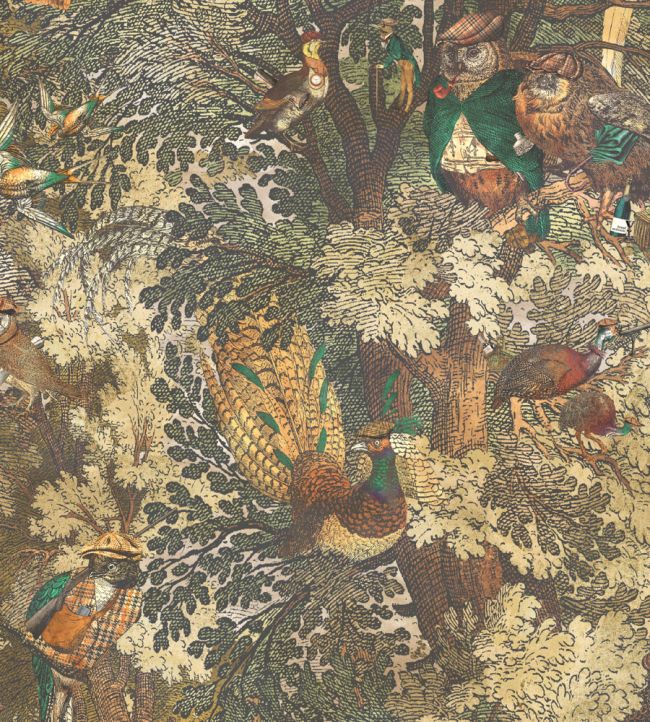 BMWL005-04A - Gentlemen Birds Wallpaper - Autumn - Brand McKenzie
