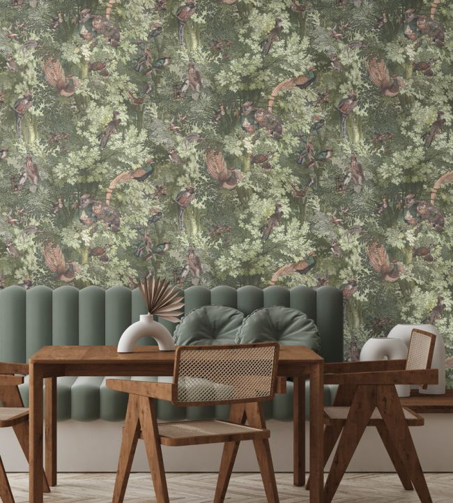 BMWL005-04C - Gentlemen Birds Wallpaper - Woodland - Brand McKenzie