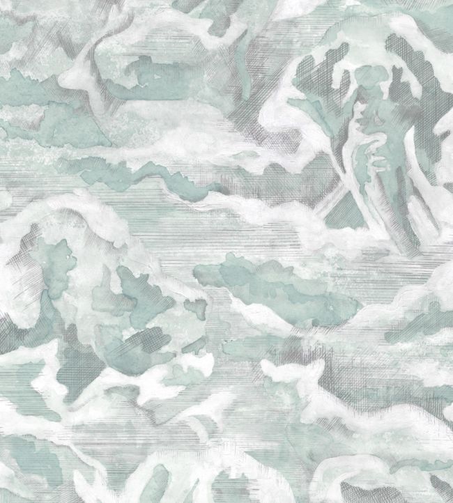 BMWL005-05C - Hidden Clouds Wallpaper - Pastel Green - Brand McKenzie
