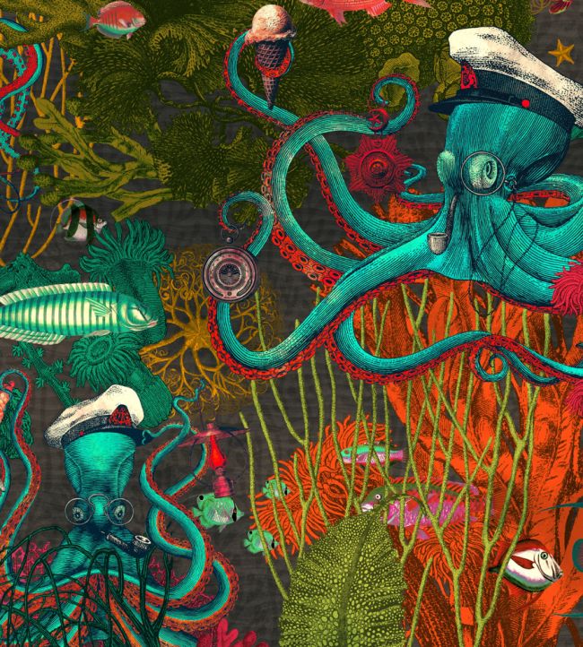 BMWL005-06C - Octopus Wallpaper - Flaming Olive - Brand McKenzie