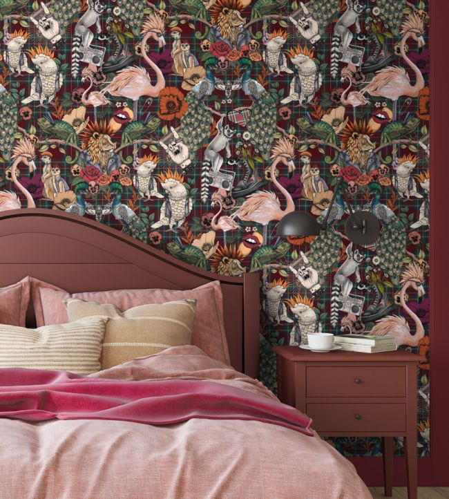 BMWL005-08D - Punk Rocks Wallpaper - Wine - Brand McKenzie