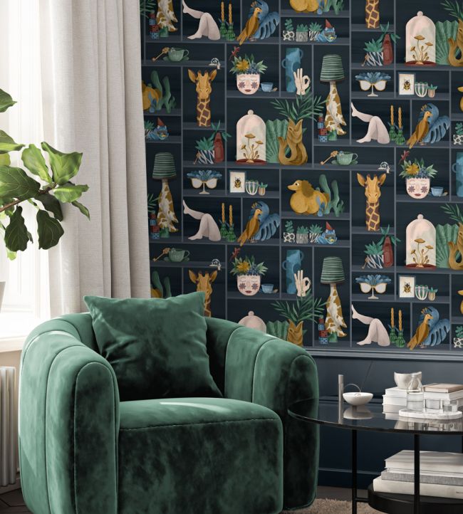 BMWL005-10B - The Cabinet Wallpaper - Midnight Mustard - Brand McKenzie