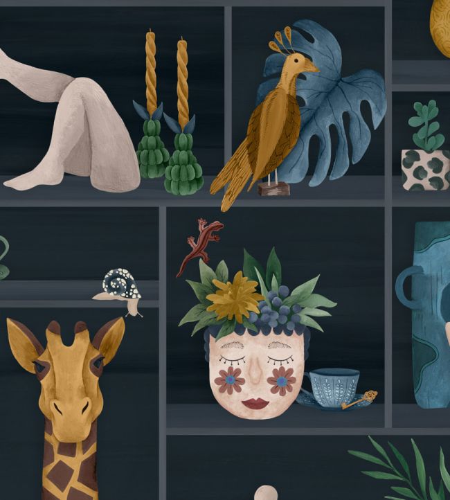 BMWL005-10B - The Cabinet Wallpaper - Midnight Mustard - Brand McKenzie