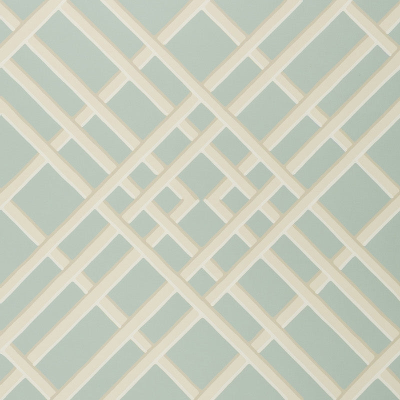Treillage Sidewall Glacier Wallpaper - Brunschwig & Fils