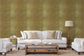 Chiri On Sisal Cotton Gold On Spring Green Wallpaper - Brunschwig & Fils