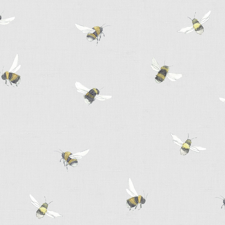 Busy Bees White Fabric