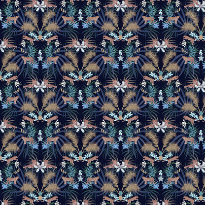 Leopard Luxe Wallpaper - Blue - The Graduate Collection