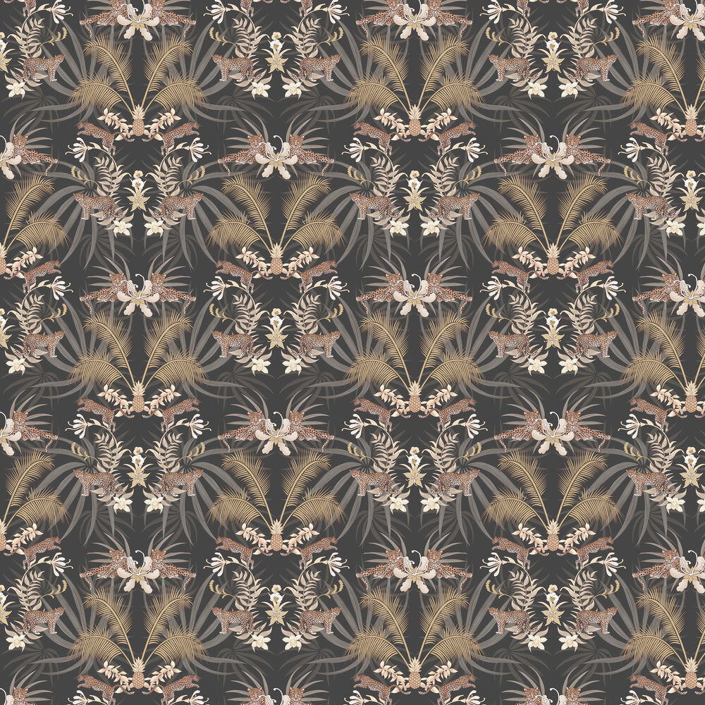 Leopard Luxe Wallpaper - Charcoal - The Graduate Collection