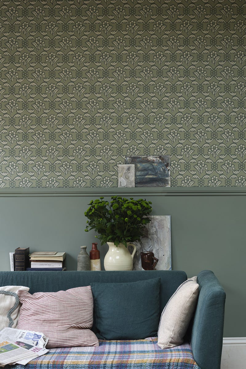 Barace Wallpaper - Green Smoke - 6603 - Farrow & Ball