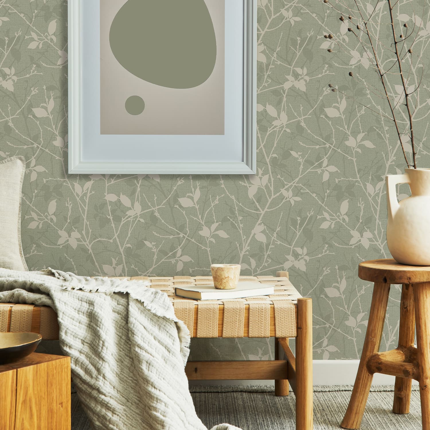 Belle Wallpaper - Sage - Boutique Luxury