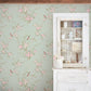 Bird Chinoiserie Wallpaper - Green - Shabby Chic
