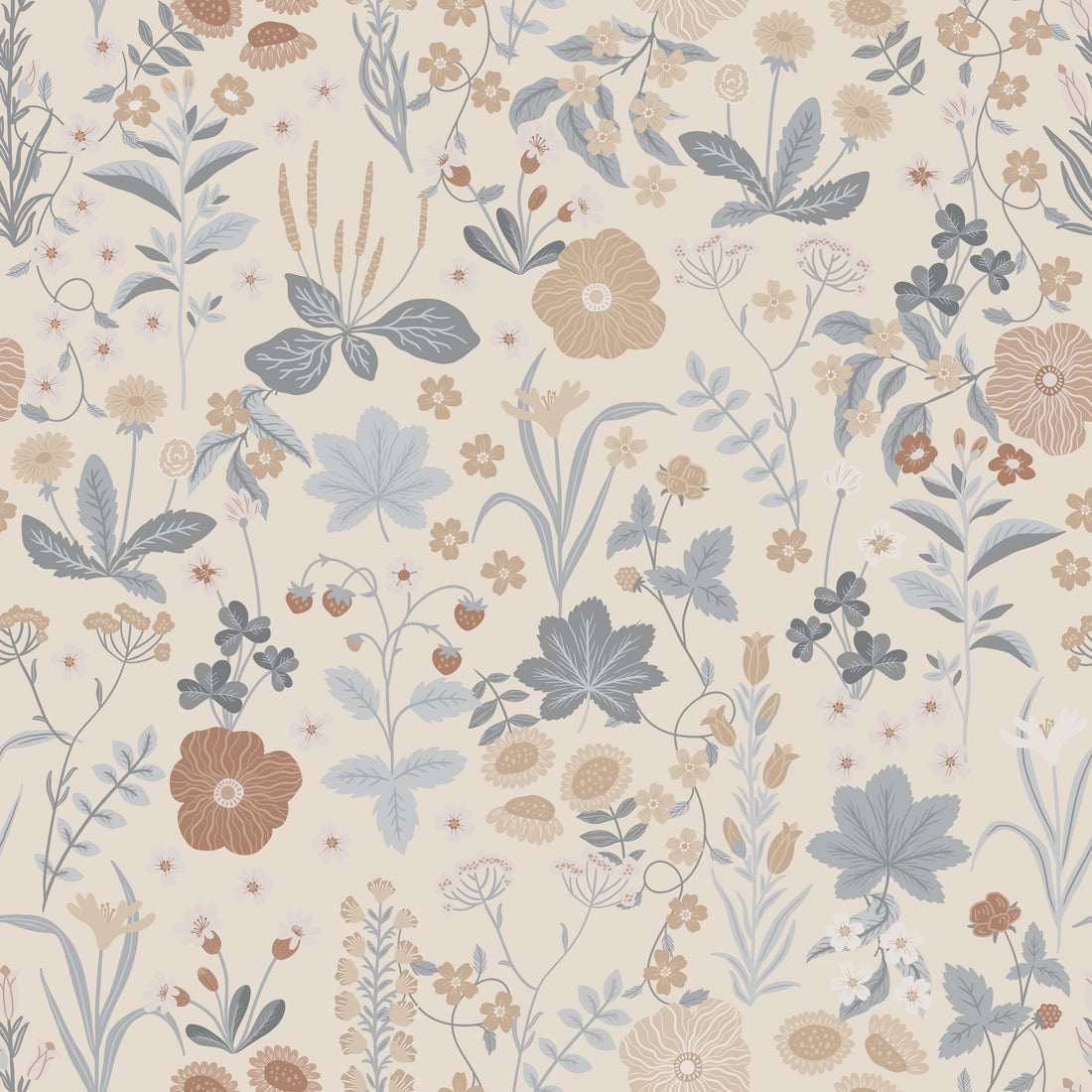 Blomstre Wallpaper - Earth - Summer Gray
