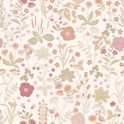 Blomstre Wallpaper - Soft Pink - Summer Gray