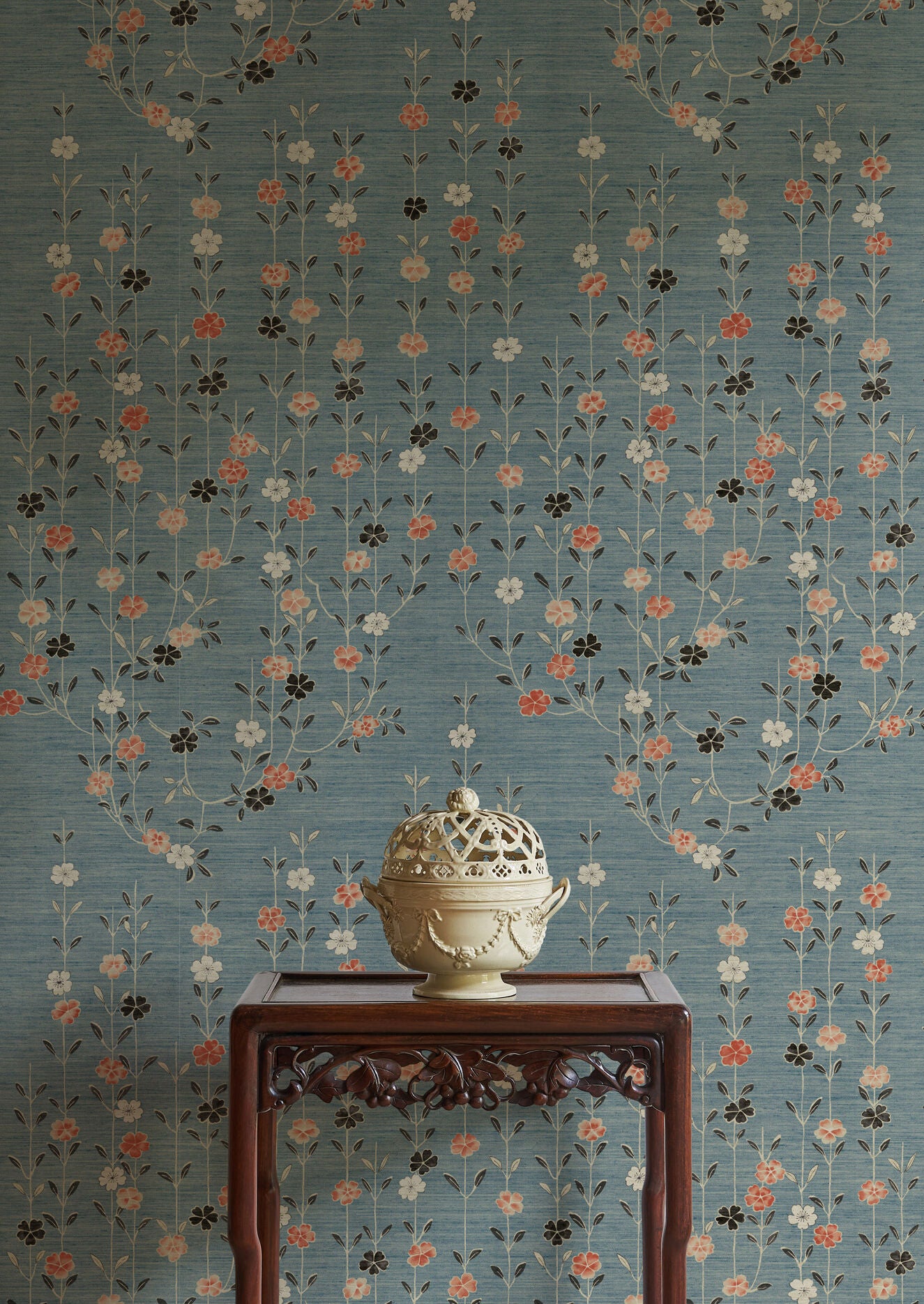 Blossom Wallpaper - Coral Sea - Lewis & Wood