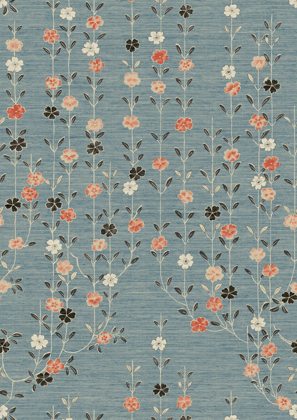 Blossom Wallpaper - Coral Sea - Lewis & Wood