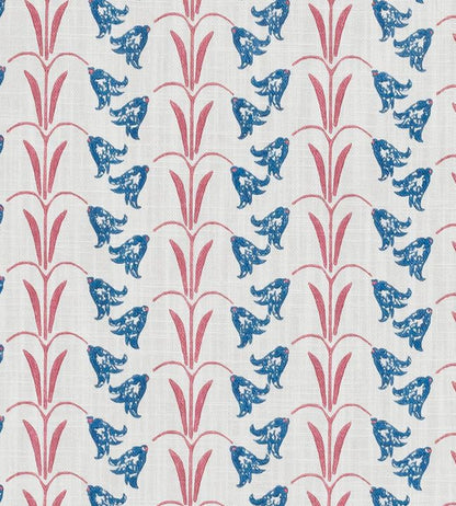 Bluebells Fabric - Blue/Raspberry - BGF070101 - Barneby Gates