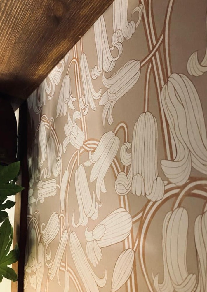 Bluebells Wallpaper - Brown - Summer Gray