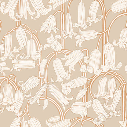 Bluebells Wallpaper - Brown - Summer Gray
