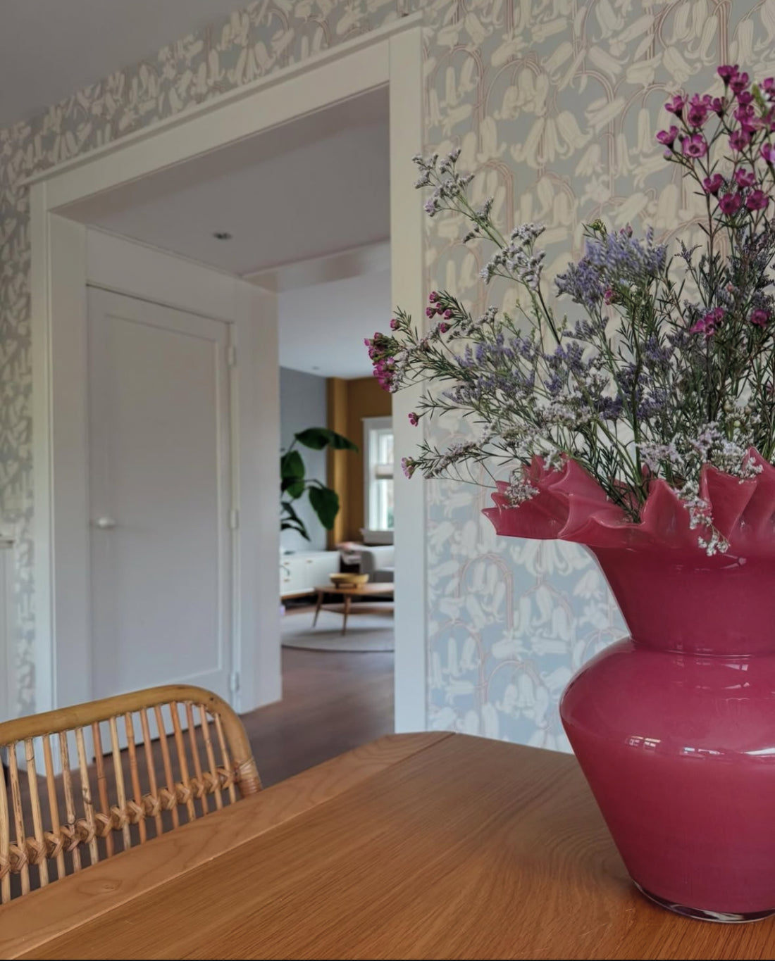 Bluebells Wallpaper - Dusty Blue - Summer Gray
