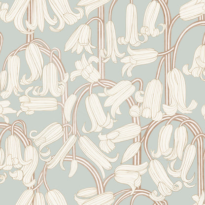 Bluebells Wallpaper - Dusty Blue - Summer Gray
