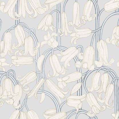 Bluebells Wallpaper - Grey - Summer Gray
