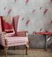 Bolt From Mars Wallpaper - Red on Natural - BG1900102 - Barneby Gates