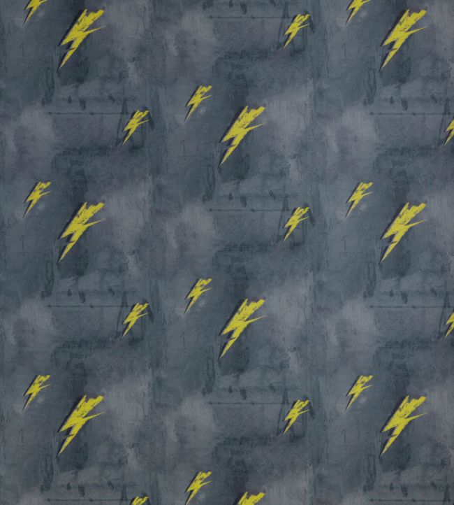 Bolt From Mars Wallpaper - Yellow on Charcoal - BG1900101 - Barneby Gates