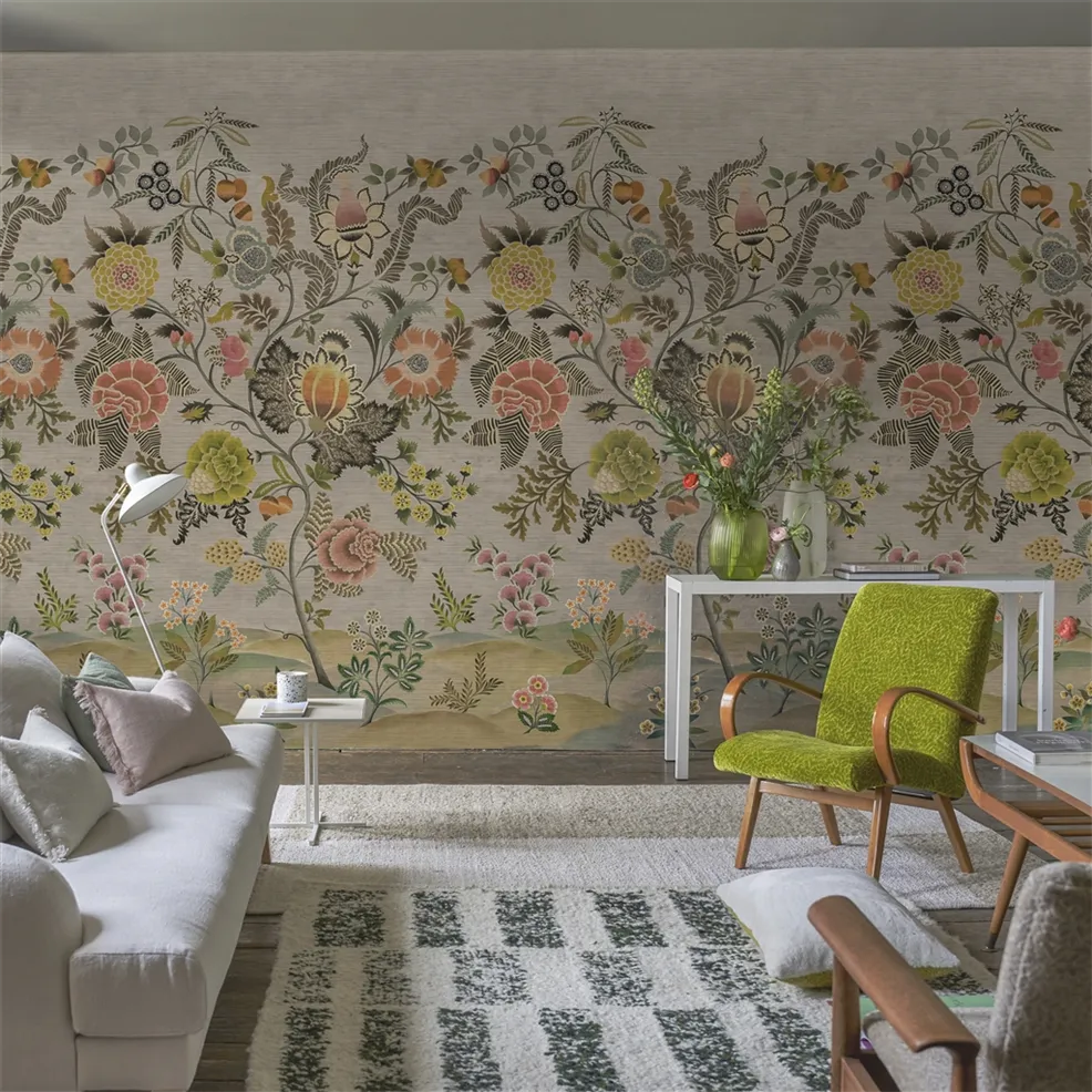 Brocart Decoratif Grasscloth Wallpaper - Sepia - PDG1187/01 - Designers Guild