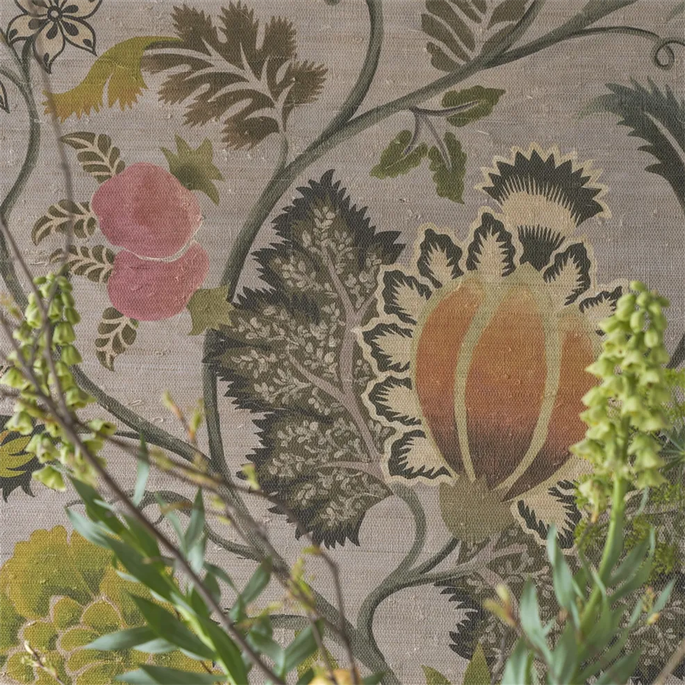 Brocart Decoratif Grasscloth Wallpaper - Sepia - PDG1187/01 - Designers Guild