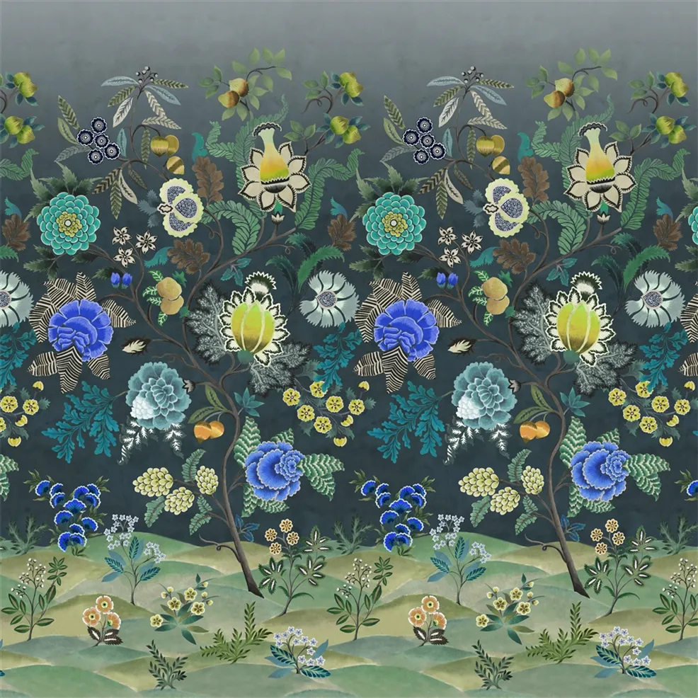 Brocart Decoratif Wallpaper - Indigo - PDG1169/03 - Designers Guild