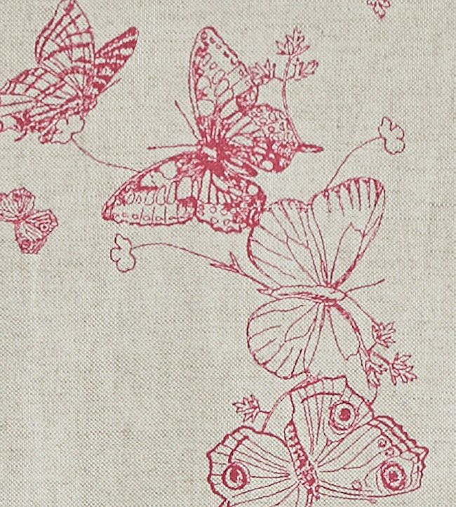 Butterflies Fabric - Raspberry - BGF010-501 - Barneby Gates