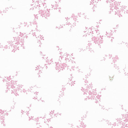 Butterflies Wallpaper - Pink - Shabby Chic
