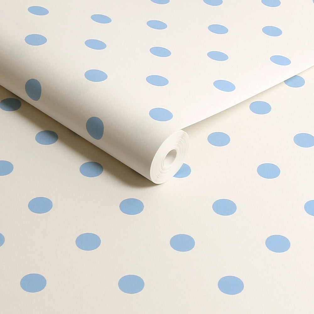 Button Spot Wallpaper - Blue - 125522 - Cath Kidston