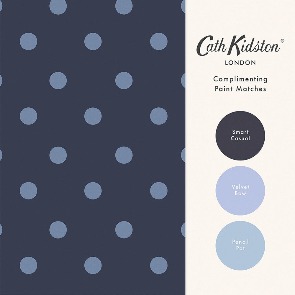 Button Spot Wallpaper - Navy - 125523 - Cath Kidston