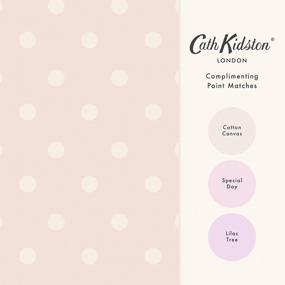 Button Spot Wallpaper - Pink - 125520 - Cath Kidston