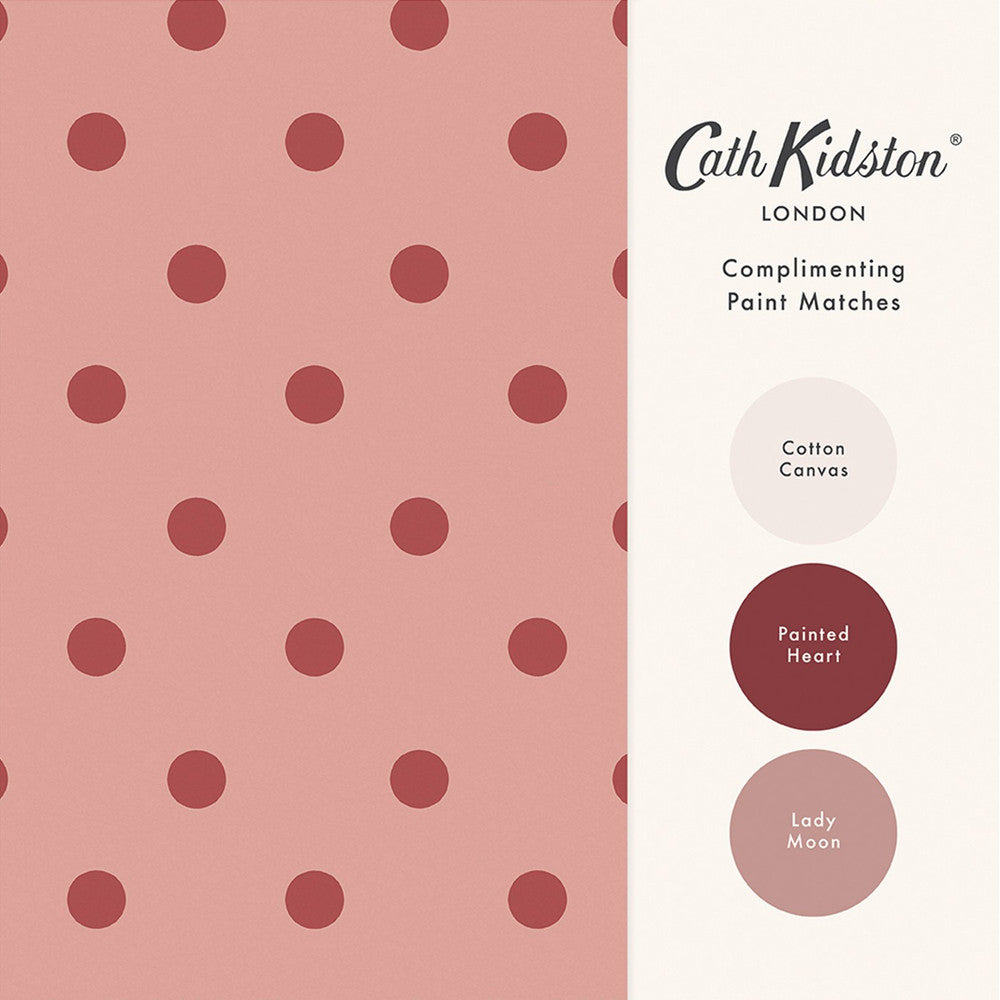 Button Spot Wallpaper - Pink & Red - 125521 - Cath Kidston