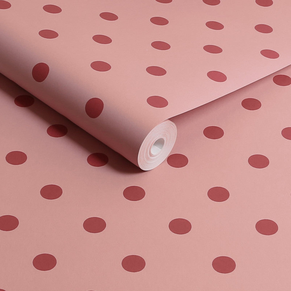 Button Spot Wallpaper - Pink & Red - 125521 - Cath Kidston