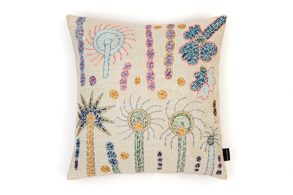 Refugee Craft Group Trees Cushion – Lionheart Wallpaper