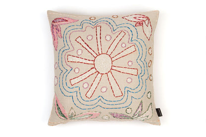 Refugee Craft Group White Cosmos Cushion