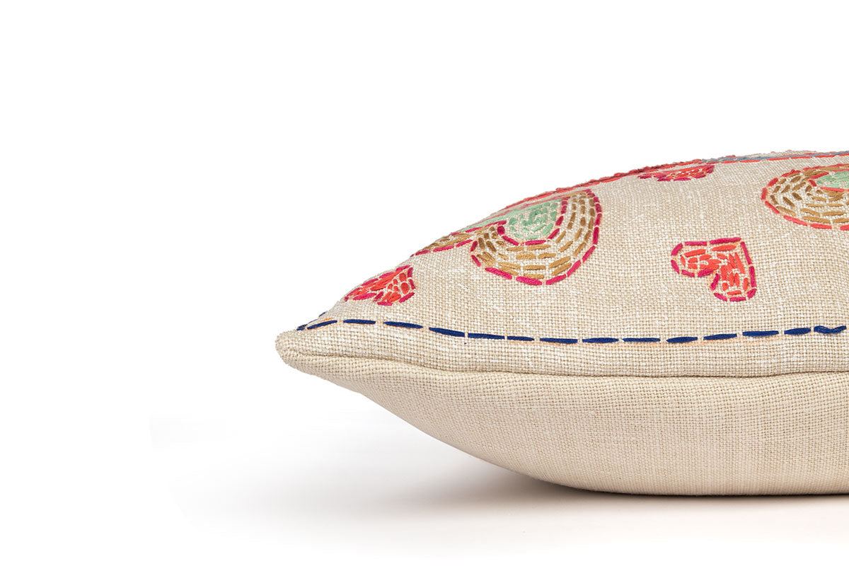 Refugee Craft Group Hearts Side Cushion