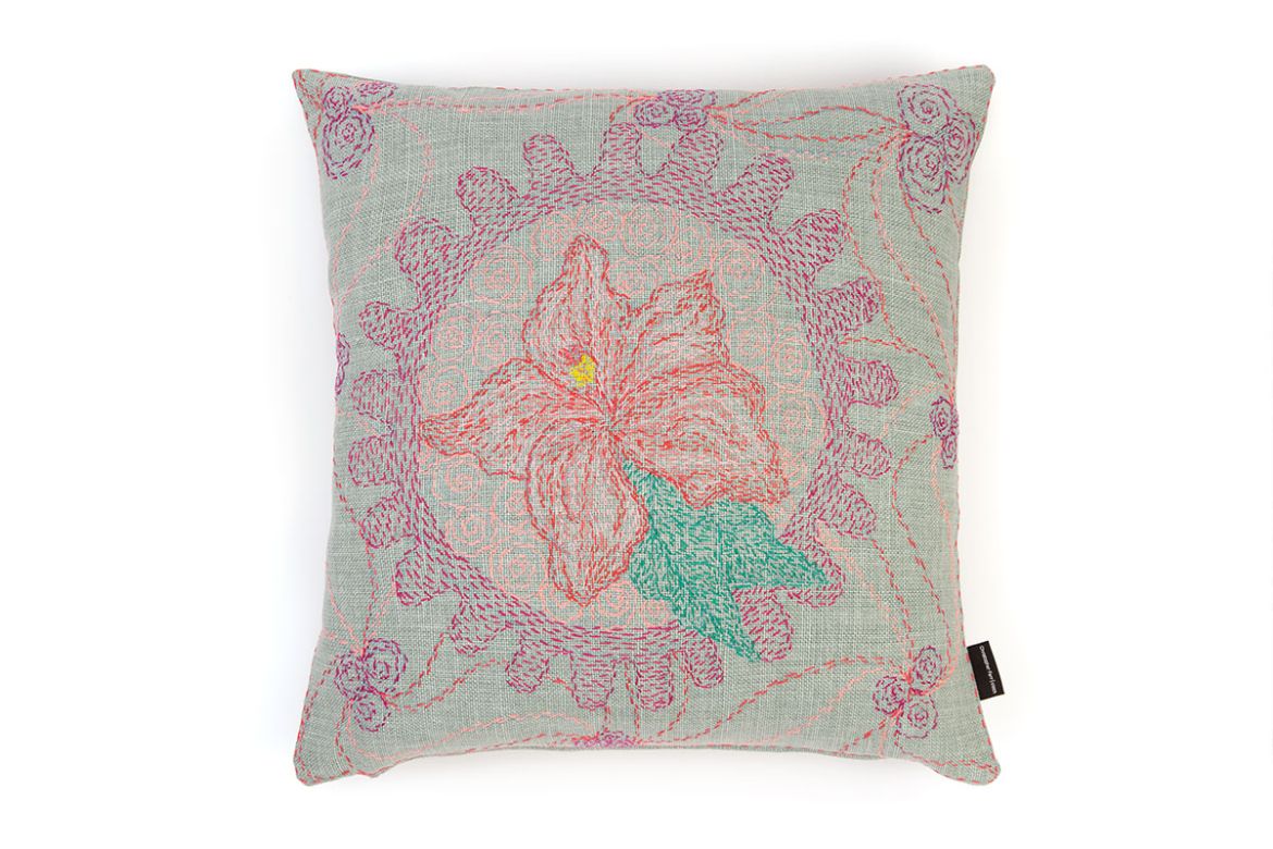 Refugee Craft Group Pink Lily Cushion