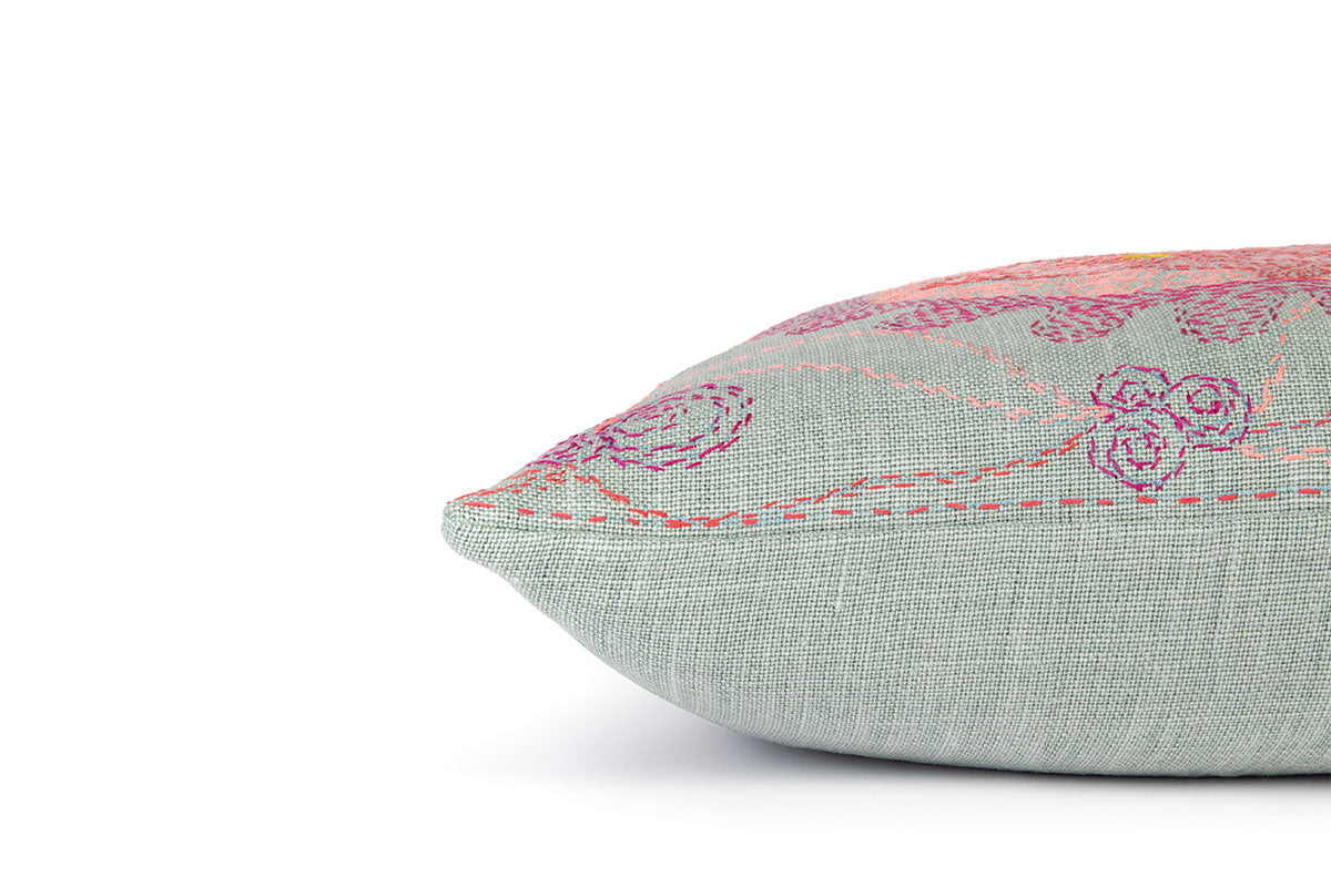 Refugee Craft Group Pink Lily Side Cushion