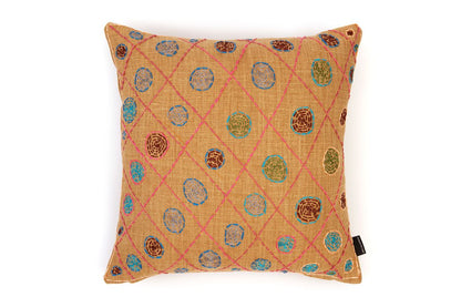 Refugee Craft Group Circles Grid Cushion