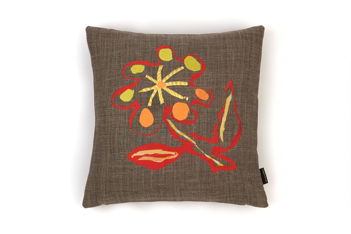 Alice Kettle Red & Orange Marigold Cushion