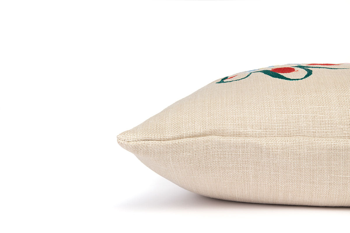 A Pair of Alice Kettle Red marigold Side Cushions