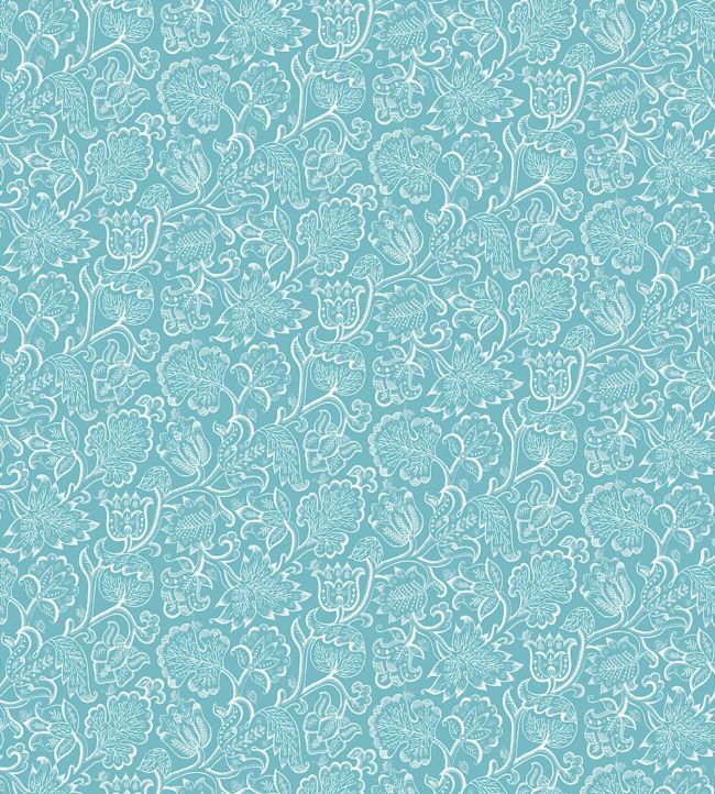 Jacobean Fabric - Blue